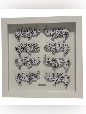 Origami “I love you.” Rhino Framed Handmade Artwork